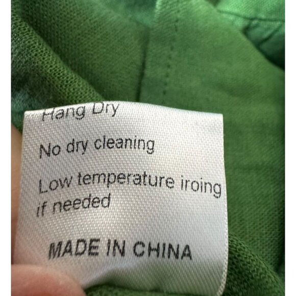 Caryn Lawn Linen Blend Lily Dress Green Midi Smocked Bodice Bow Straps small - Picture 6 of 9